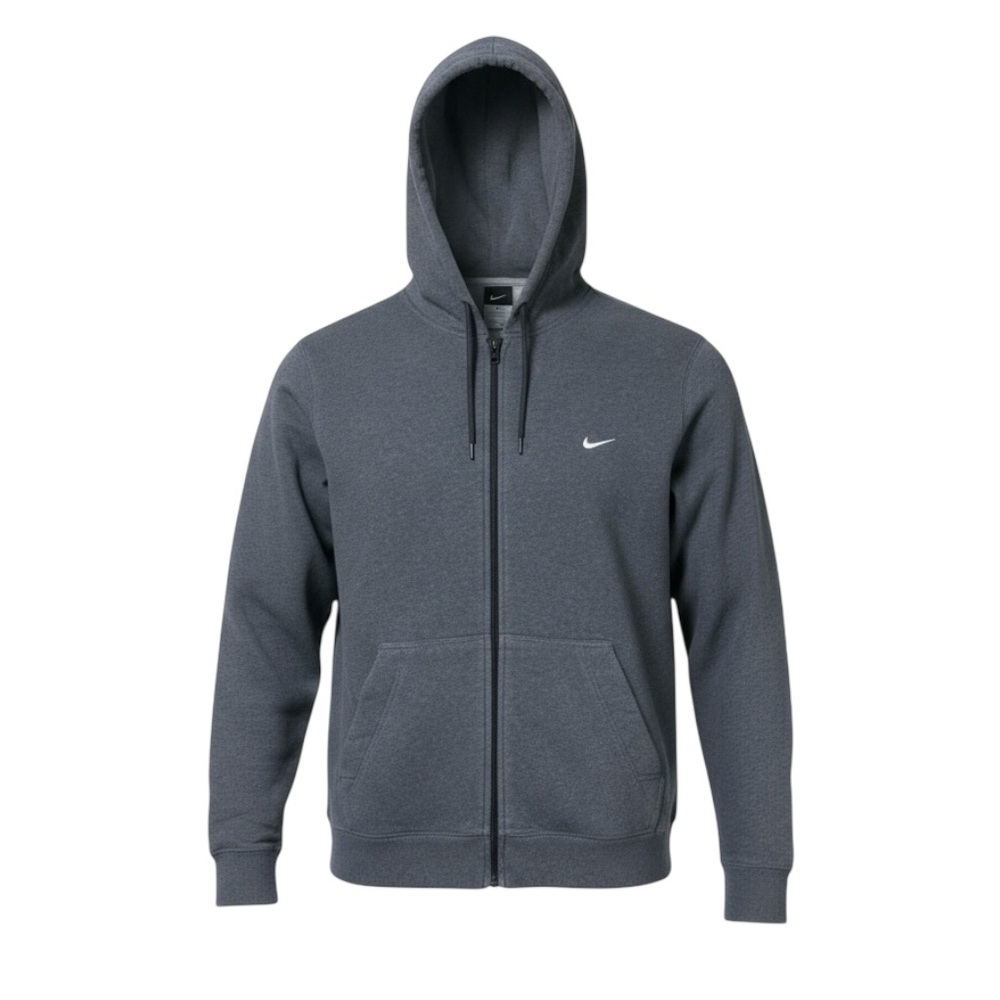 🌀 Nike Men’s Zip Hoodie L | Fleece-Lined‎ Athletic Fit | Gray Street Essential